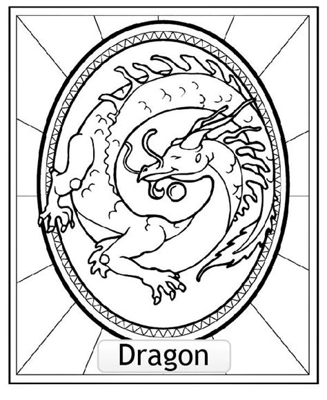 Coloriage Signe astrologie Chinois du DRAGON, A partir de la galerie