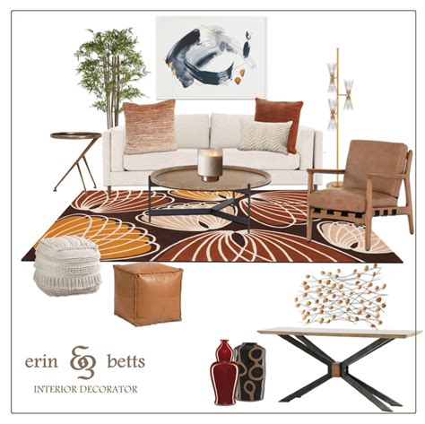 shop this warm mid century modern living room erin betts interior decorator