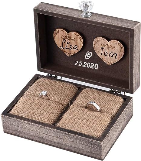 Yandk Homish Wedding Ring Box Unique And Engagement Ring Holder Boxes For Marriage Mr