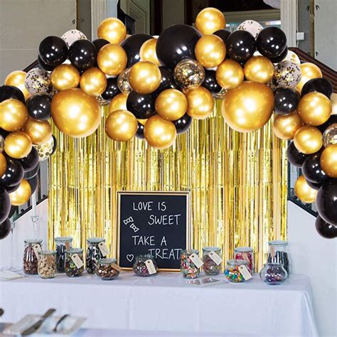Black And Gold Birthday Decorations Black And Gold Birthday Etsy