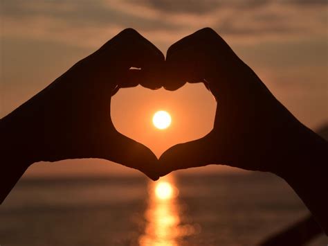 Romantic Wallpaper With Love Symbol In Sunset Hd Wallpapers