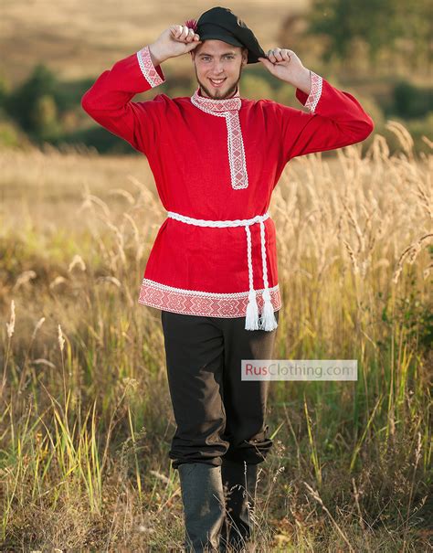 Russian Costume For Men Peasant Shirt