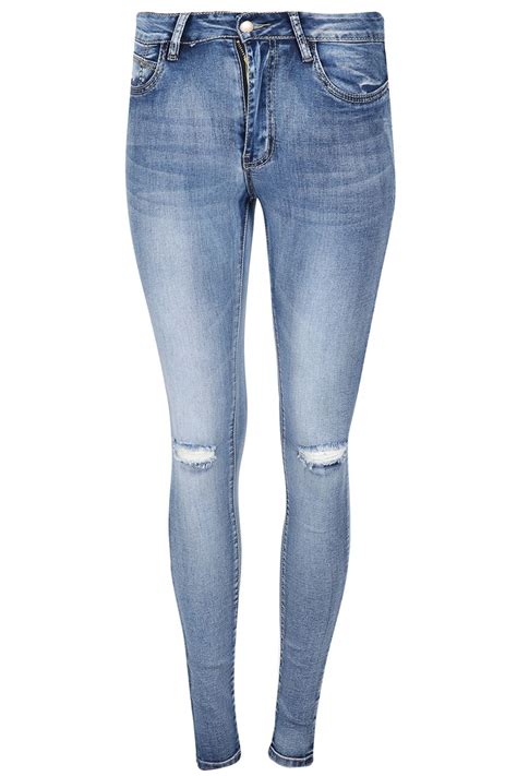 Womens Denim Jeans Ladies Skinny Slim Fit Stretch Rip Destroyed