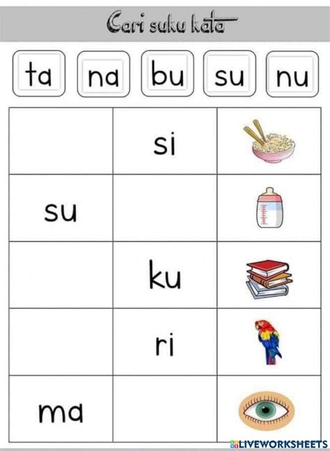 Suku Kata Online Worksheet For 4 You Can Do The Exercises Online Or