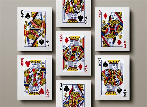 Kingqueen Playing Card Canvas Hearts Diamonds Spades Etsy Uk