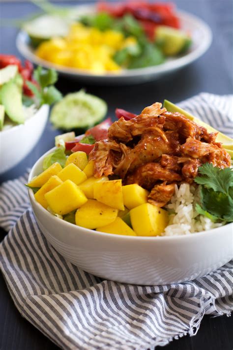 Stir in mango puree, lime juice, sugar, lime zest, salt, and pepper; Mango, Black Bean & BBQ Chicken Rice Lettuce Bowls with ...