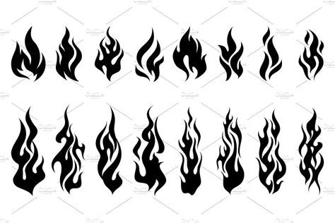 Fire flames tattoo set | Fire flame tattoo, Fire tattoo, Flames tattoo