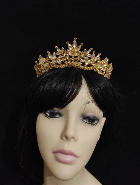 Beauty Gold Tiara For Womencrownsqueen Crowngold Etsy Bride Crown