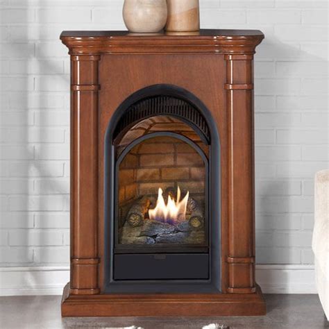 Duluth Forge Dual Fuel Ventless Gas Fireplace With Mantel 15 000 Btu T Stat Apple Spice