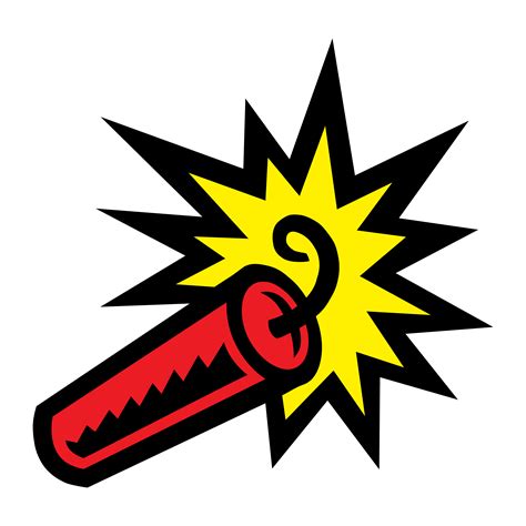 Cartoon Stick Of Explosive Dynamite Tnt With Lit Fuse 552003 Vector Art