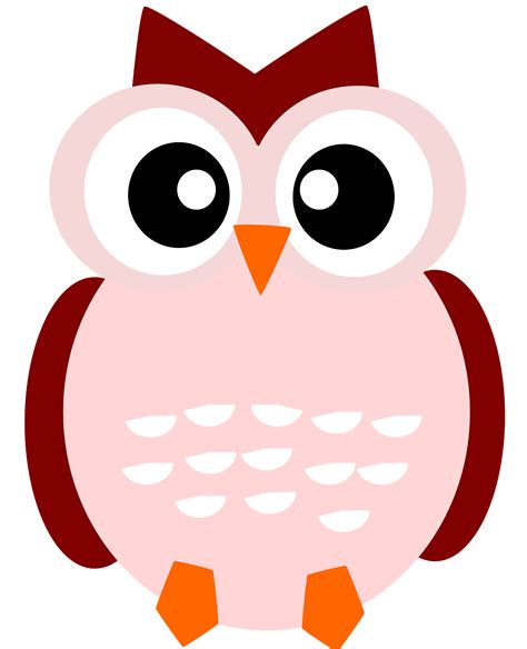 Cute Pink Owl Clipart