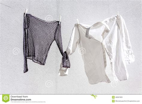 Clothes Hung Out To Dry Stock Image Image Of Cloth Couple 46097833