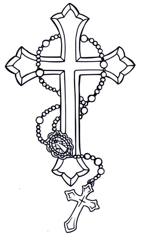 While drawing a cross may seem pretty easy, it actually requires immense focus and concentration to draw it proportionally. Rosary Cross Drawing | Free download on ClipArtMag
