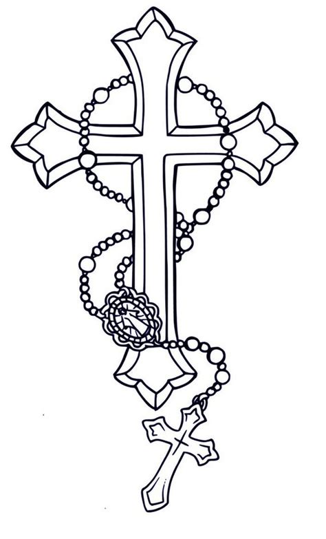 It is 3 1/2 x 5. Rosary Cross Drawing | Free download on ClipArtMag