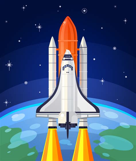 Vector illustration of a space rocket launch. - Download Free Vector ...