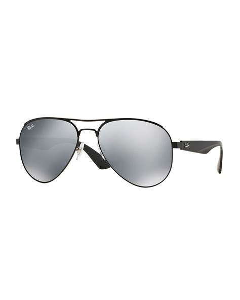 Ray Ban Aviator Sunglasses With Mirrored Lenses In Metallic For Men Lyst