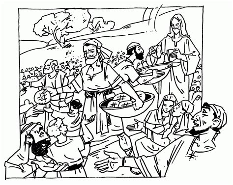 Awesome Jesus Feeds 5000 Coloring Pages Free Top Free Coloring Pages