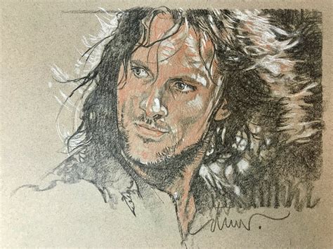 Original Drew Struzan Lord Of The Rings Aragorn Drawing Lord Of The