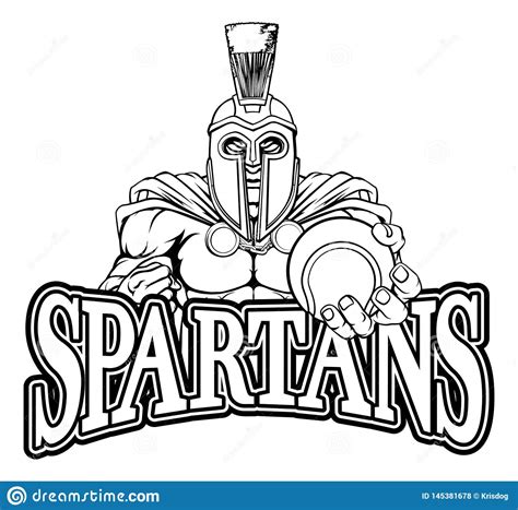 Spartan Trojan Tennis Sports Mascot Ilustração Do Vetor Ilustração De