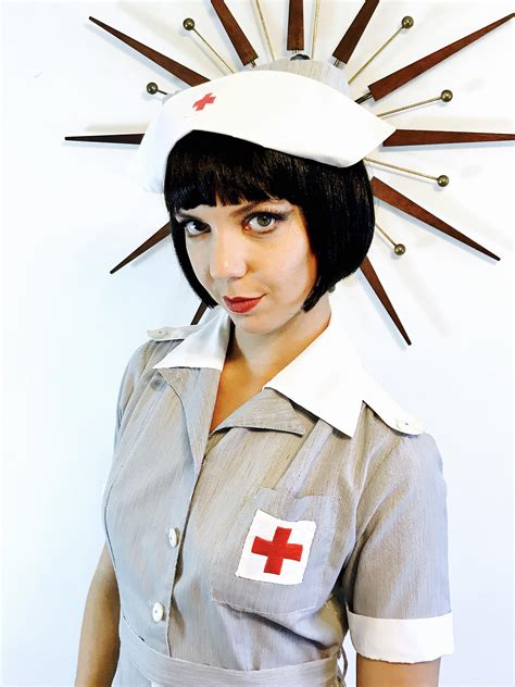 Authentic 1940s Red Cross Uniform Vintage 40s Nurse Uniform Wwii
