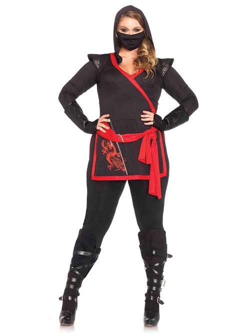Leg Avenue Womens Plus Size Black Ninja Assassin Costume