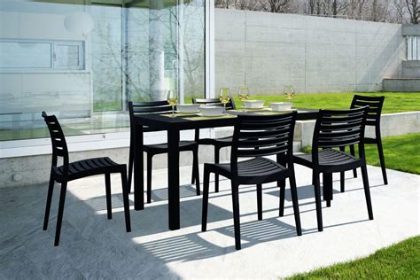 Search all products, brands and retailers of resin chairs: Compamia : Ares Resin Outdoor Dining Chair Black ISP009-BLA