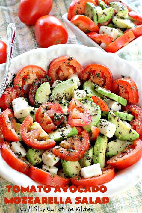 Maybe you would like to learn more about one of these? Tomato Avocado Mozzarella Salad - Can't Stay Out of the ...