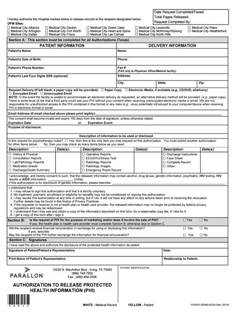 Authorization To Release Protected Health Information Authorization Form Fill Out And Sign