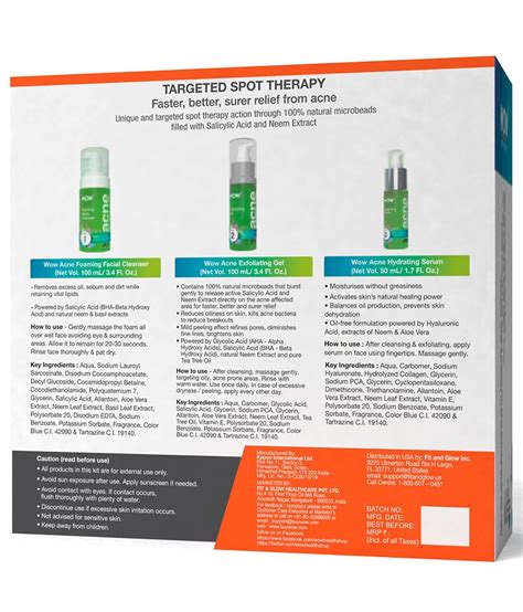Wow Skin Science Deep Acne Impact Treatment Kit 250 Ml Buy Wow Skin