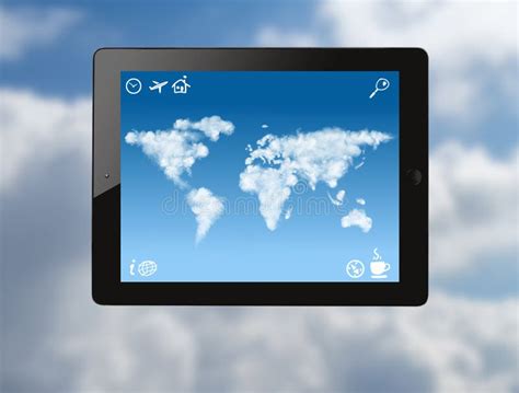 World Map Sky Clouds Tablet Stock Illustrations 17 World Map Sky