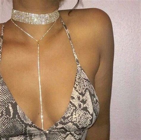 Nightclub Super Sexy Choker Necklace Double Layer Full Rhinestones