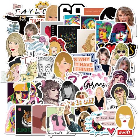Pack Of 25 Or 50 Vinyl Taylor Swift Stickers Die Cut Decal Etsy