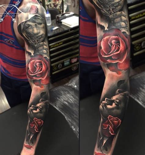 Beautiful black rose tattoo <3. 65 Eye-catching Sleeve Tattoos - nenuno creative | Sleeve ...