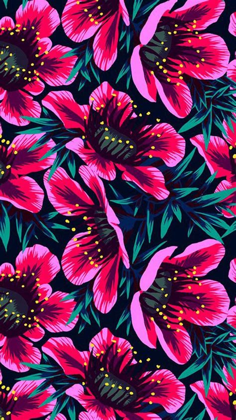 Bold Color Flower Pattern Prints Pattern Wallpaper Repeat Prints