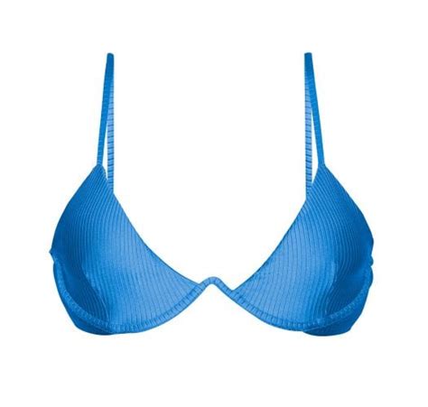Textured Blue V Underwired Bikini Top Top Eden Enseada Tri Aro Rio