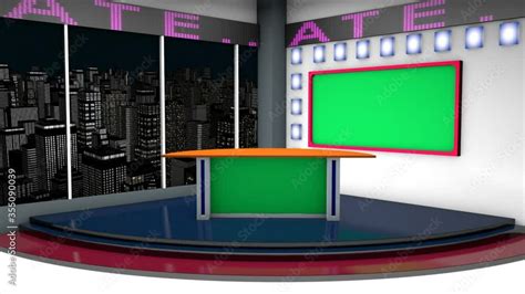 Green Screen Tv Studio Studio News Studio Newsroom Background For