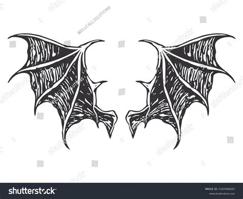 Demon Dragon Vampire Bat Wings Horror เวกเตอร์สต็อก ปลอดค่าลิขสิทธิ์