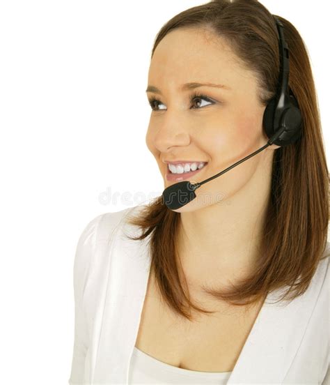 Smiling Customer Representative Stock Image - Image of cute, headset ...