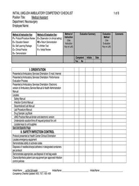 Clinical Competency Checklist Fill Out And Sign Online Dochub