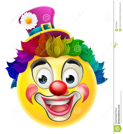Clown Emoji Emoticon Stock Vector Illustration Of Happy