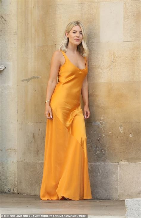 Mollie King Is Every Inch The Glamorous Goddess In An Orange Satin Gown
