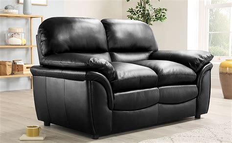 Rochester Black Leather 2 Seater Sofa Furniture And Choice