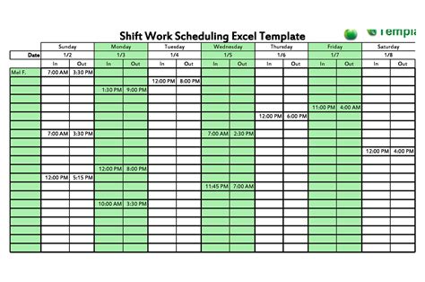 Rotating 40 Hour Work Week Schedule Examples Rectangle Circle