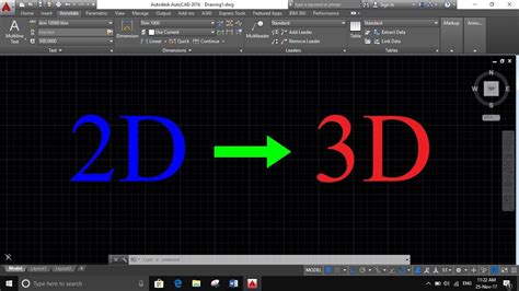 Convert 2d To 3d Objects In Autocad Youtube
