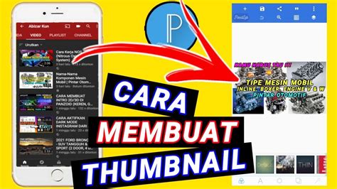 Cara Buat Thumbnail Di Android Apk Pixellab Youtube