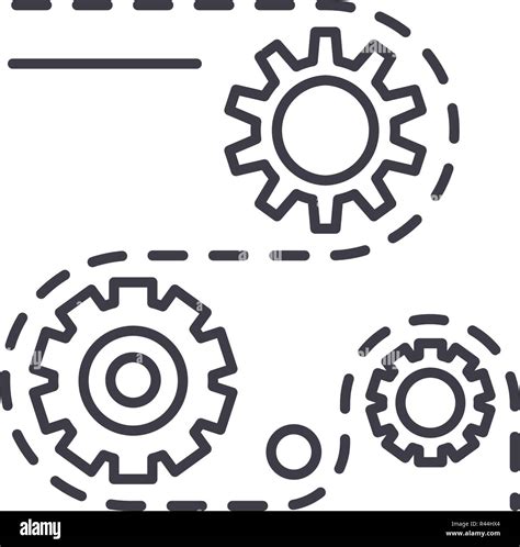 Manufacturing processes line icon concept. Manufacturing processes vector linear illustration ...
