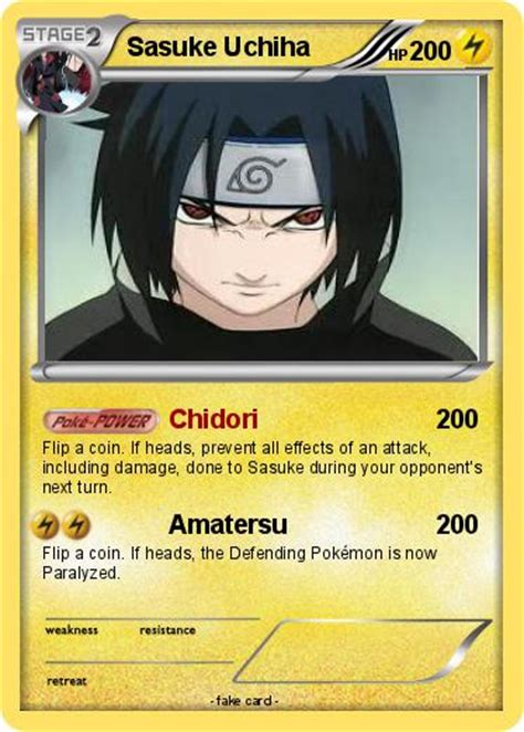 Pokémon Sasuke Uchiha 401 401 Chidori My Pokemon Card