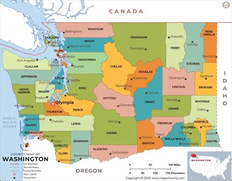 Top 6 Washington State Map With Counties 2022