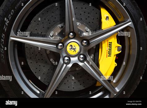 Ferrari Wheel Showing Brake Caliper Stock Photo Alamy