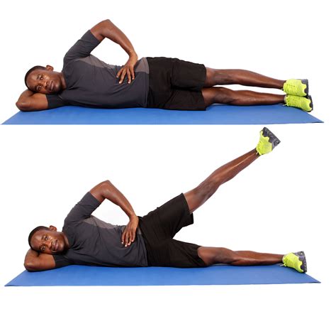 Fit Man Demonstrates How To Do Side Lying Leg Raises